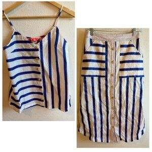 Joules Striped Midi Skirt Tank Two Piece Set Size 4